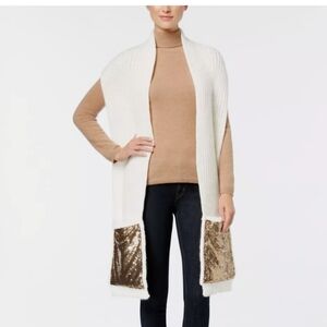 INC International Concepts Women's Ivory Knit Pocket Scarf